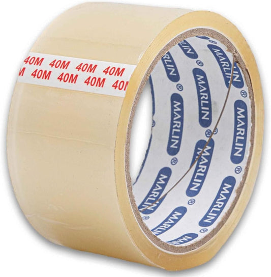 Marlin Packaging Tape, 40 Meter Length x 48 mm Width, Clear